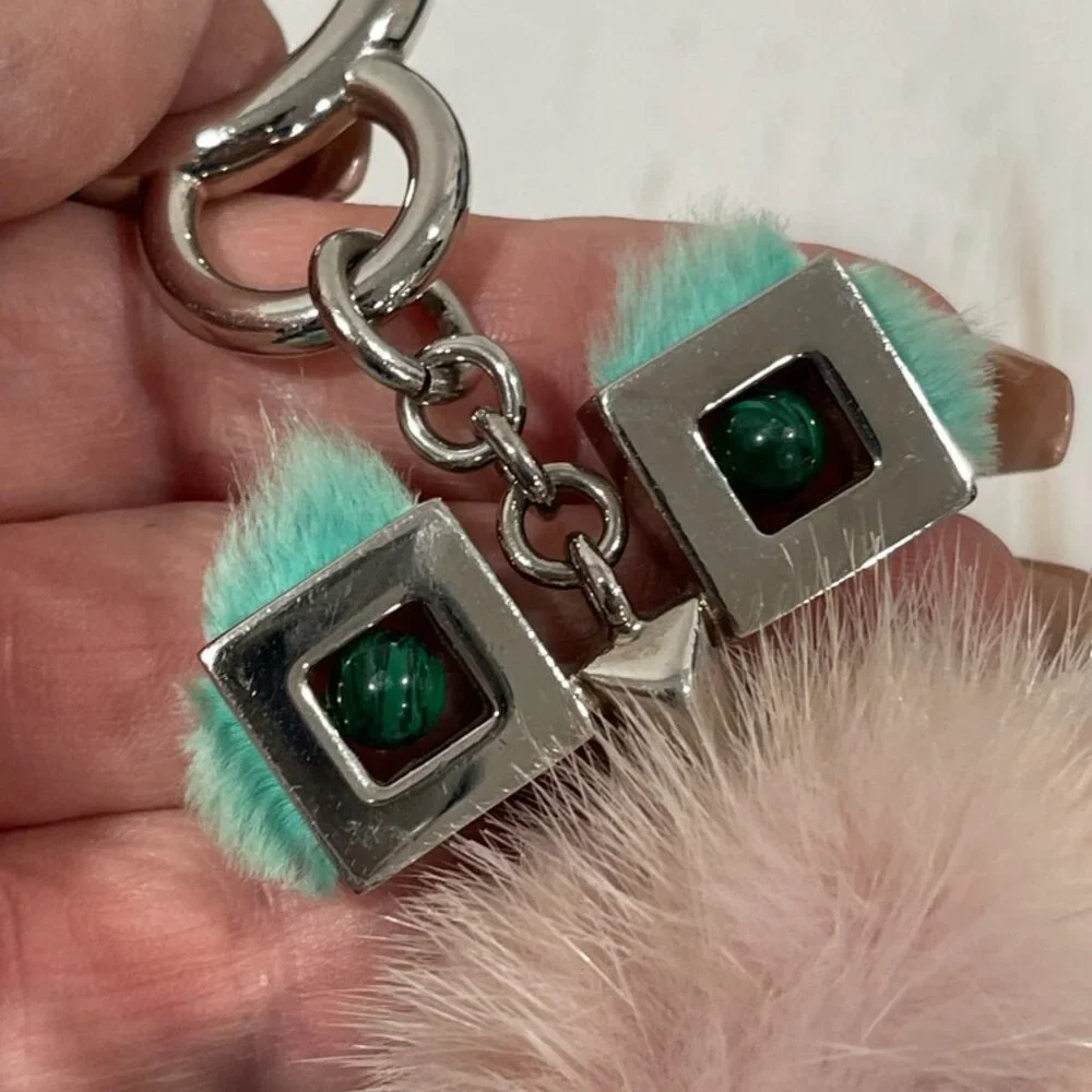 Fendi Mink Fur Hypnoteyes Chick Pom Pom Bag Charm/Key Holder (JB1347)